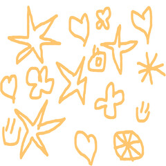 Doodles smile star golden shiny scrapbook design 