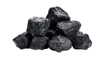 Dark gray rocks piled high