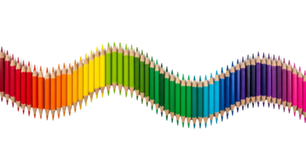 Multi colorful pencils arrange to line border