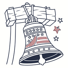 Liberty Bell silhouette vector illustration