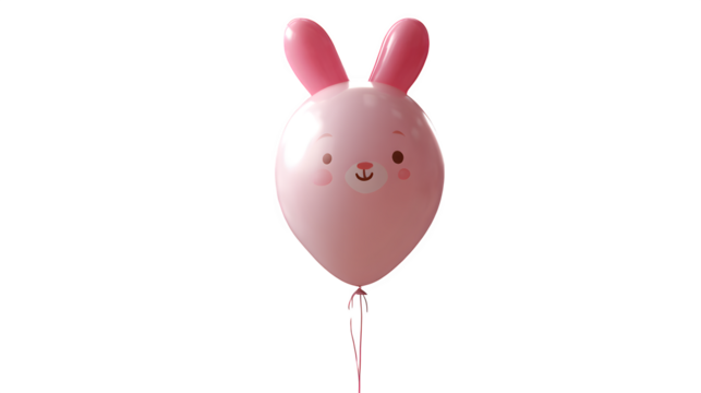 white rabbit with balloon