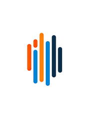 Obraz premium Vibrant, stylized sound wave graphic on black background