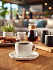 Obraz premium Coffee, cookies, and a cozy atmosphere