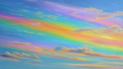 Pastel rainbow cloudscape