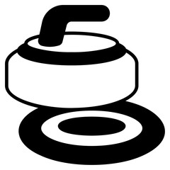 Curling Stone Black Fill Icon