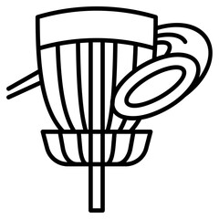 Disk Golf Line Icon