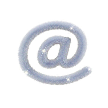 Fluffy Pastel At Symbol with Sparkles 3D Render
