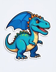 Fototapeta premium Cute blue dragon-like dinosaur