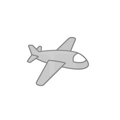Grey airplane on white background, freedom of flight symbolism
