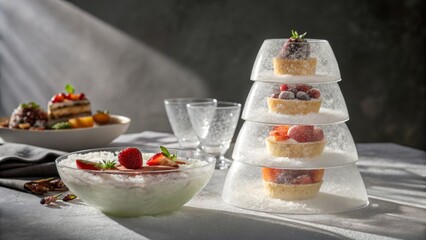 Elegant Fruit Tart Dessert Display