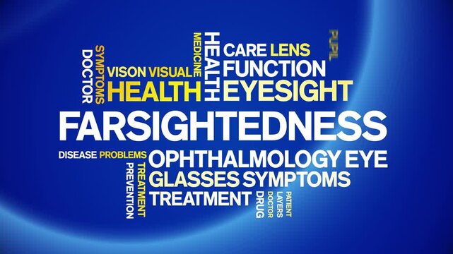 Farsightedness animated word cloud-text design animation tag kinetic typography seamless loop.
