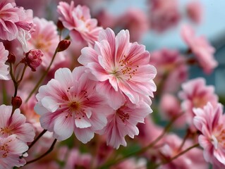 Delicate pink blossoms in soft focus