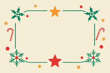 Obraz premium hand drawn style christmas border with snowflakes (1).eps