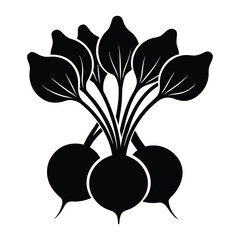 silhouette vector of radish bunch
