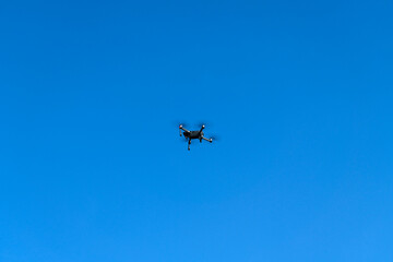 low angle view of the flying drone
