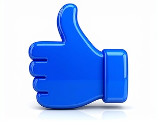 A hand with a raised thumb, a social media like button symbol, or a web communication approval 3d icon