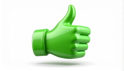 Green thumb up sign hand 3d icon element