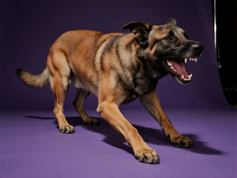 Belgian Malinois in Full Alert Mode - Pastor Belga Malinois en vigilancia total