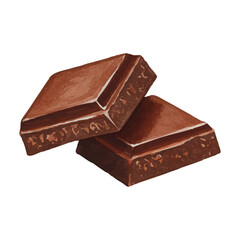 Vector watercolor Chocolate / 水彩テイストのチョコレートイラスト