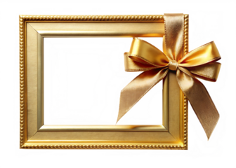 Elegant ornate red and gold ribbon bow decoration on black background