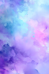Lavender Blue Watercolor Abstract Background with Soft Gradient and Ink Wash Texture