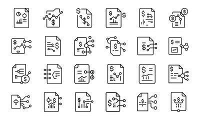 Bundle Icon Of Digital Finance Report 