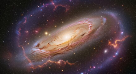 Spiral Galaxy with Nebula and Stars in Deep Space image