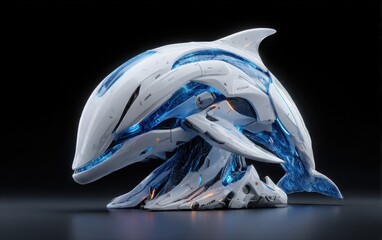 Futuristic dolphin sculpture