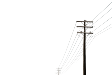 A utility pole with electrical wires, a low-angle view.  The wires radiate outwards, blurred, creating a sense of motion or energy.  Dark background emphasizes the pole and lines