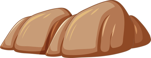 vector illustration of brown stone