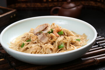 Chinese cuisine, Cantonese cuisine, salted meat and bamboo shoots