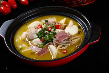 Chinese cuisine, Cantonese cuisine, salted meat and taro pot