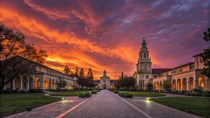 Obraz premium University Campus at Dramatic Sunset