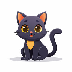 Vector icon of a black cat