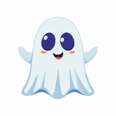 Obraz premium Vector icon of a ghost with big eyes