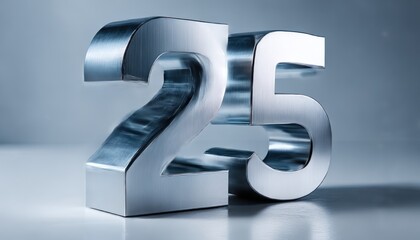 Modern, metallic numerals