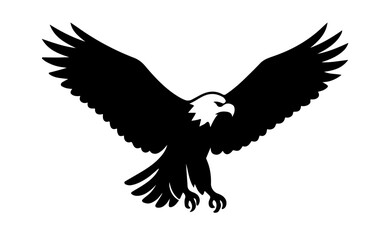 Obraz premium Bald Eagle Flying Silhouette in Hunting minimalist vector