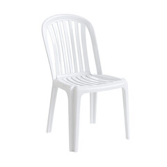 White plastic garden chair, simple design
