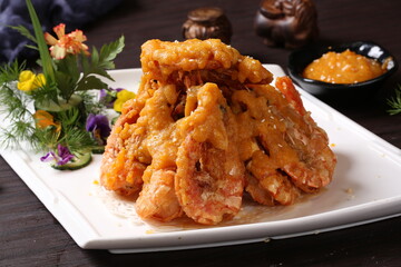 Chinese cuisine, Cantonese cuisine, salted egg yolk shrimp