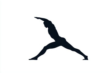 Man in Reverse Warrior Pose icon vector illustration isoleted on white background in black silhouette complex photo .