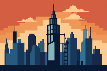 Obraz premium high rise under construction with skyline view (1).eps
