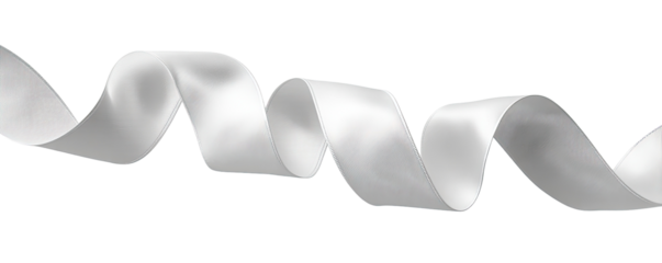 Curved ribbon in light gray