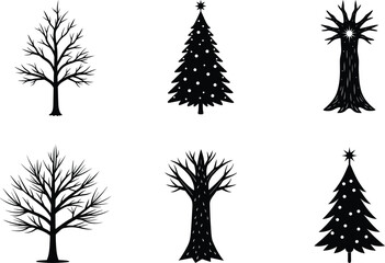 Fototapeta premium Ever glow Tree Vector Illustration on White Background