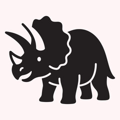 Triceratops Dinosaur Silhouette – Cute Prehistoric Vector Illustration