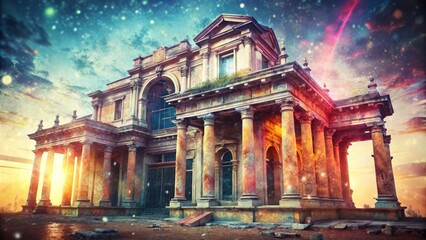Grand Architectural Building Under Starry Sky