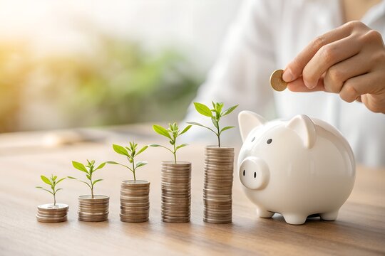 Piggy Bank & Growth Stages – Saving, Investment, Financial Symbolism, Emotional Clarity