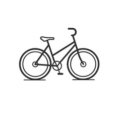 Fototapeta premium Bicycle Line Icon for Sustainable Transport and Healthy Lifestyle