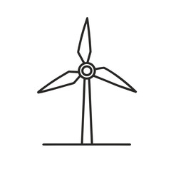 Wind Turbine Icon for Renewable Wind Power Energy