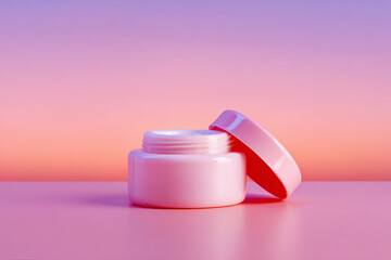 bottle of cream mockup on pink background