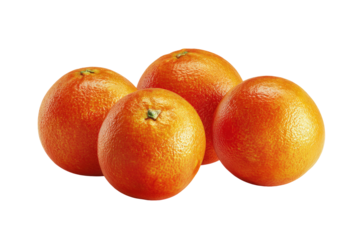 Three vibrant blood oranges clustered closely,  showing a glossy, deep orange-red skin